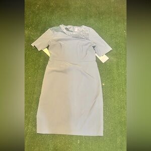 JS Collections [ 14 ] Sequin Hayden Knee Length Dress Denim Blue #G1364